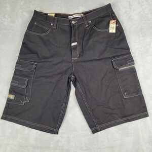 NWT Paco Jeans Men's Shorts Jet Black Cargo Dead Stock Size 36 Y2K